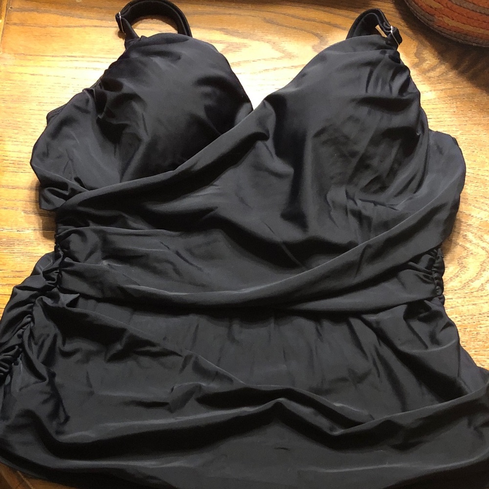 Black Ruched Swimsuit top
